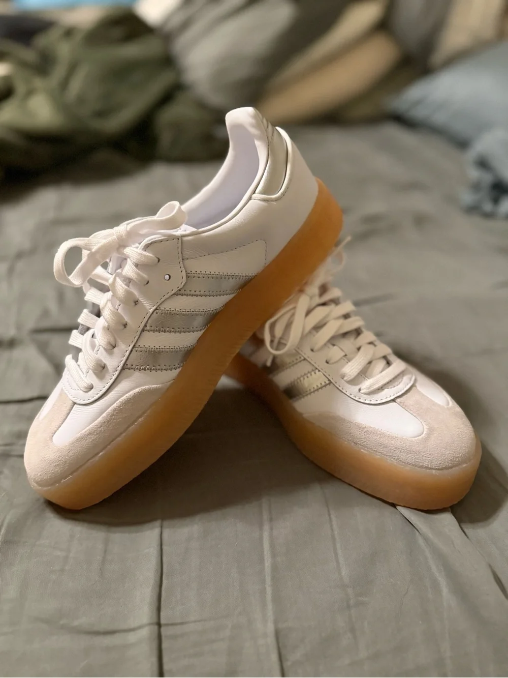 adidas White Leather Samba Sneakers